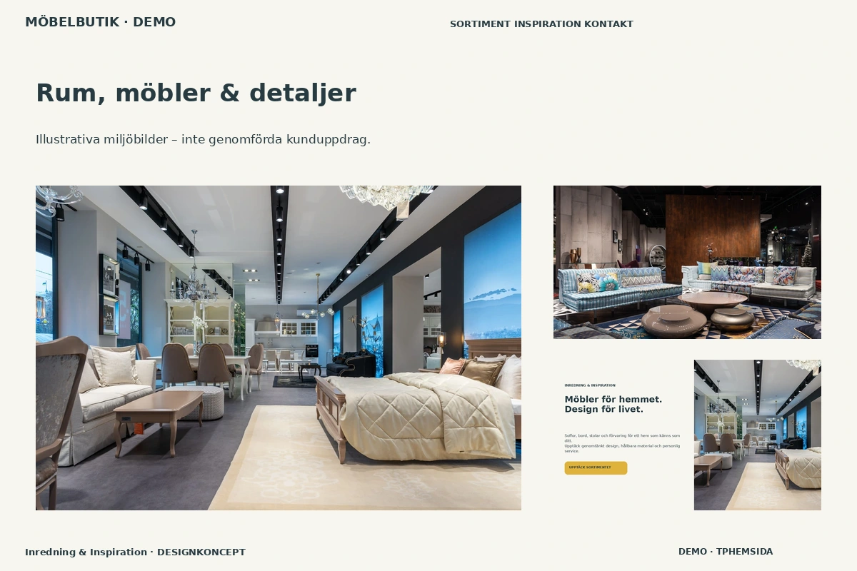 Inredning & Inspiration – Rum, möbler & detaljer för möbelbutik