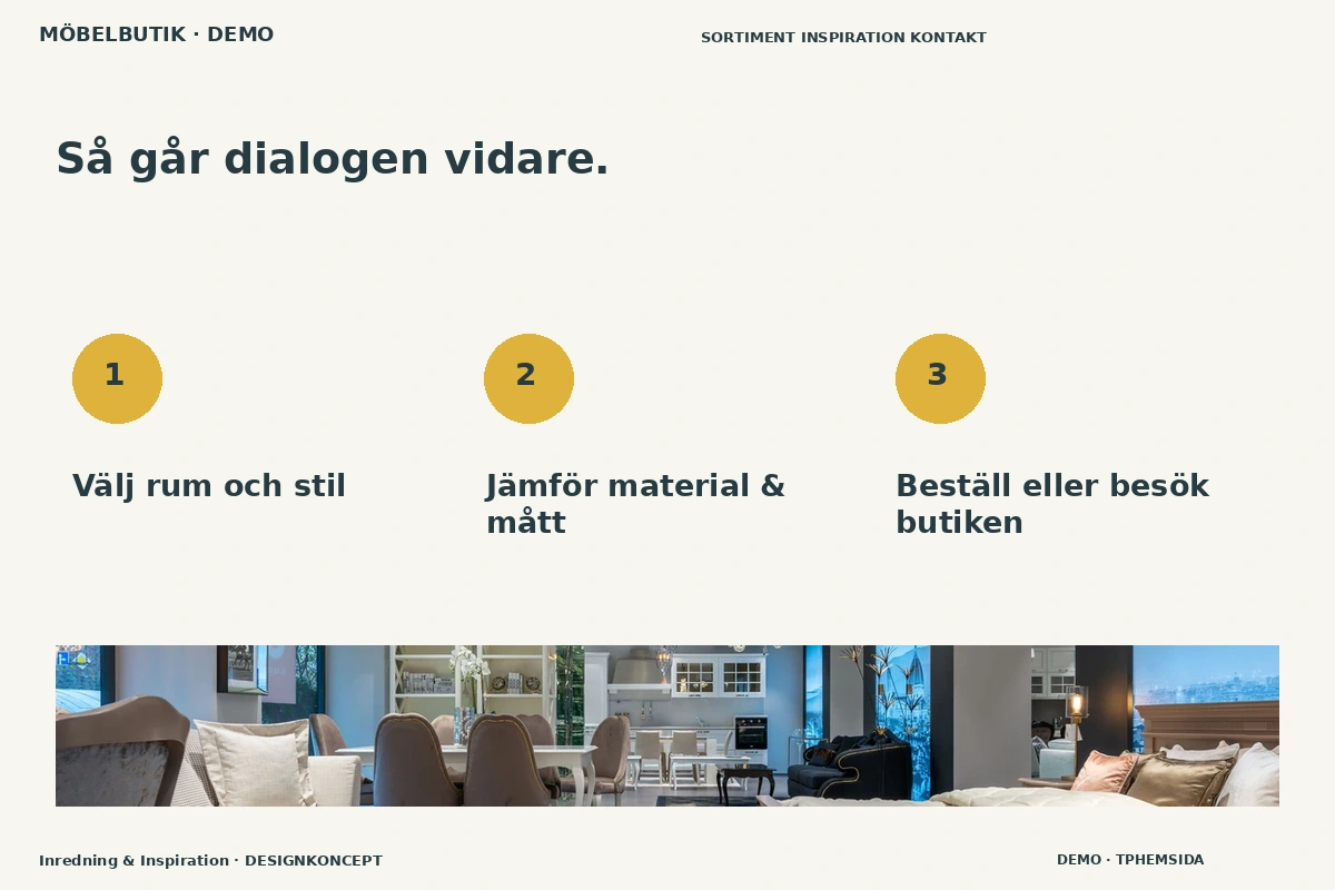 Inredning & Inspiration – Så fungerar dialogen för möbelbutik