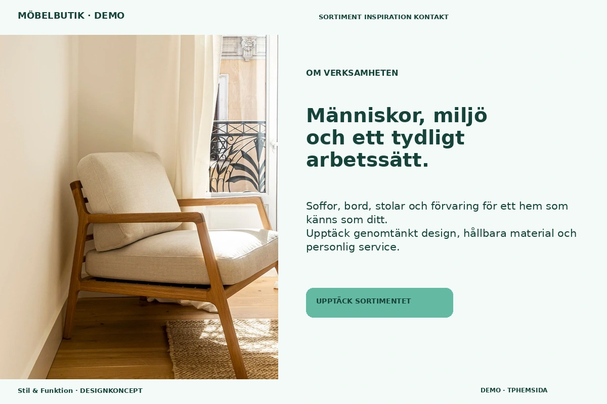 Stil & Funktion – Om verksamheten för möbelbutik