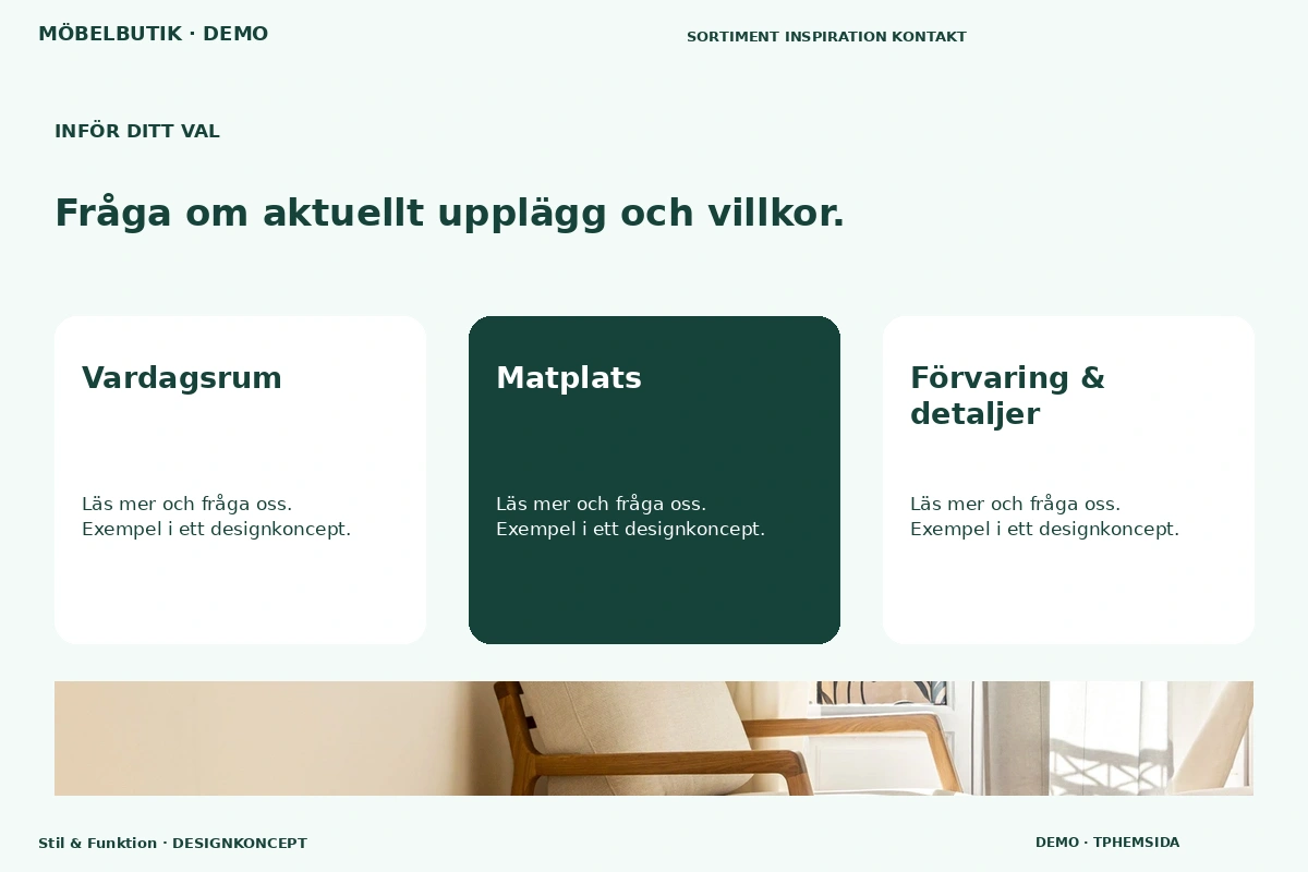 Stil & Funktion – Alternativ & villkor för möbelbutik