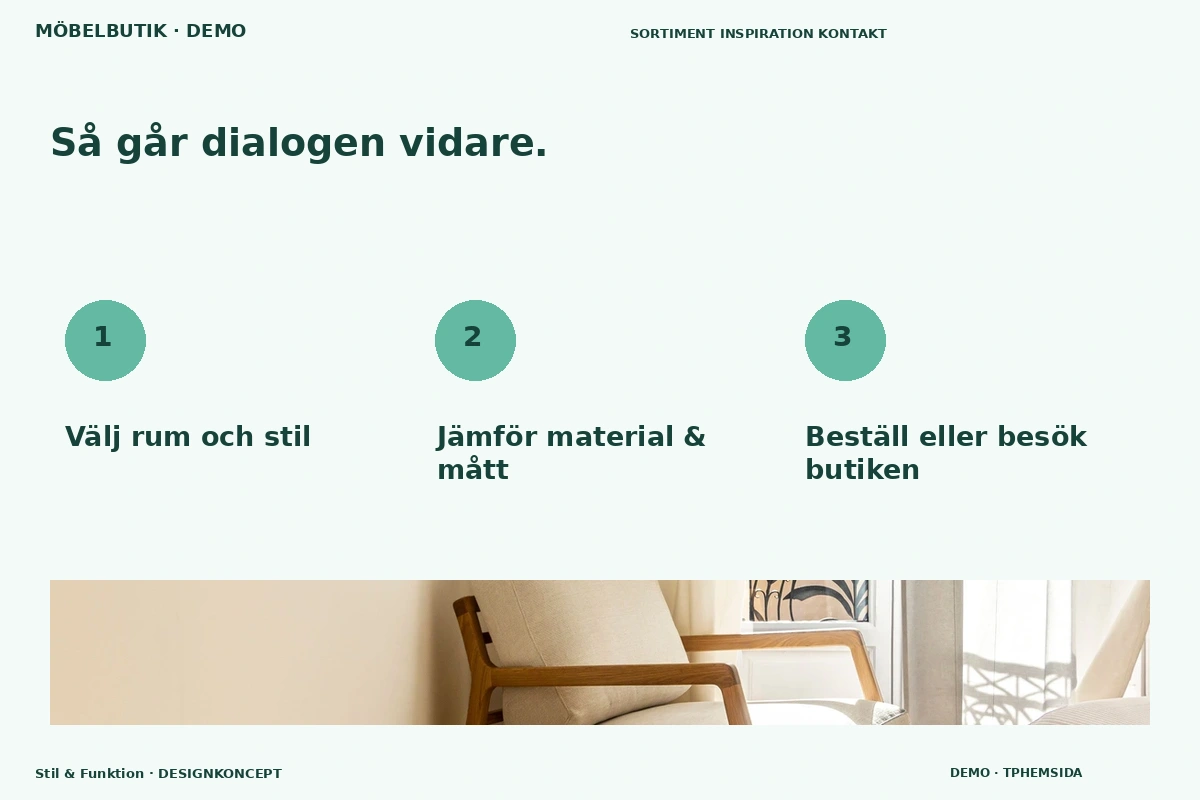 Stil & Funktion – Så fungerar dialogen för möbelbutik