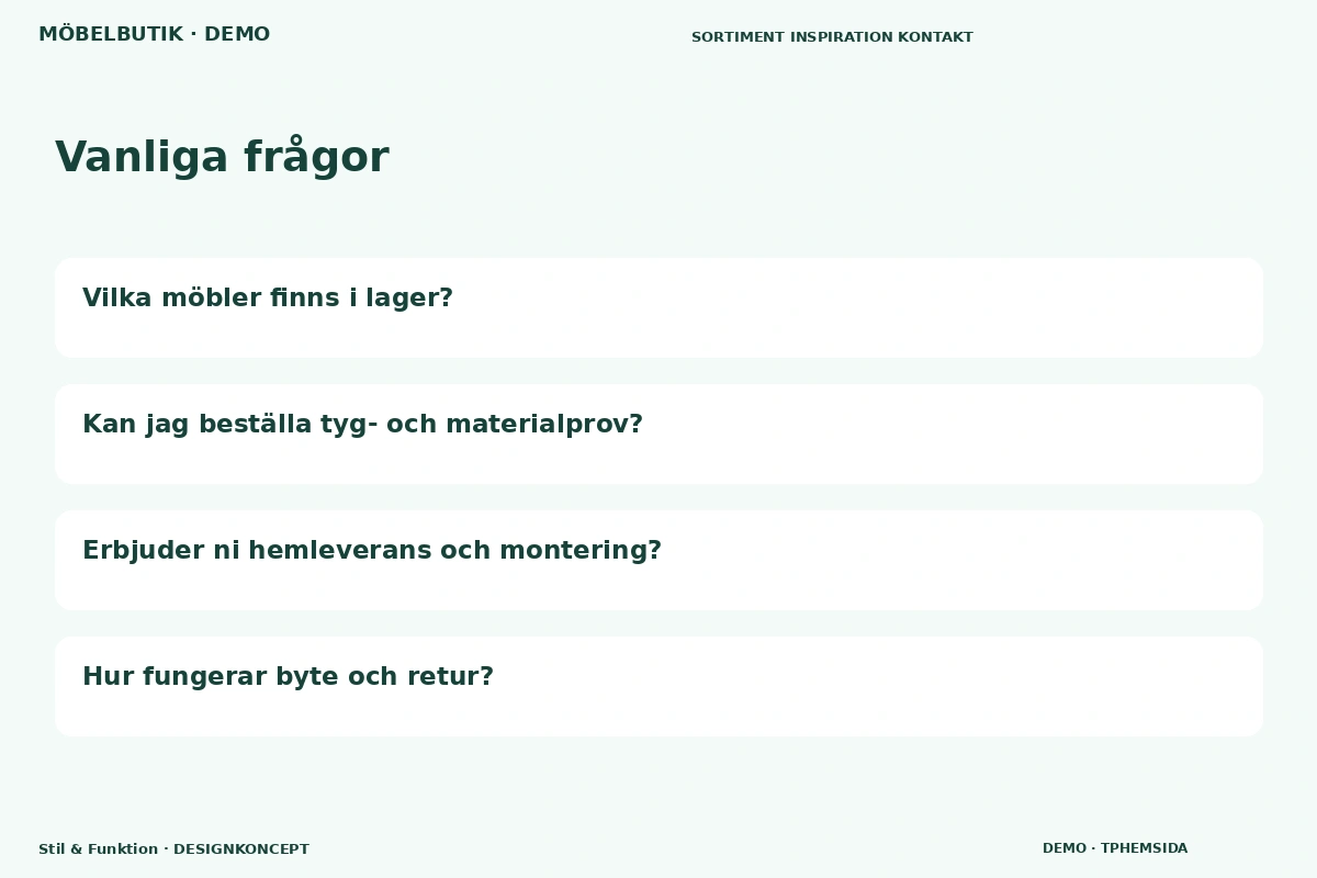 Stil & Funktion – Vanliga frågor för möbelbutik