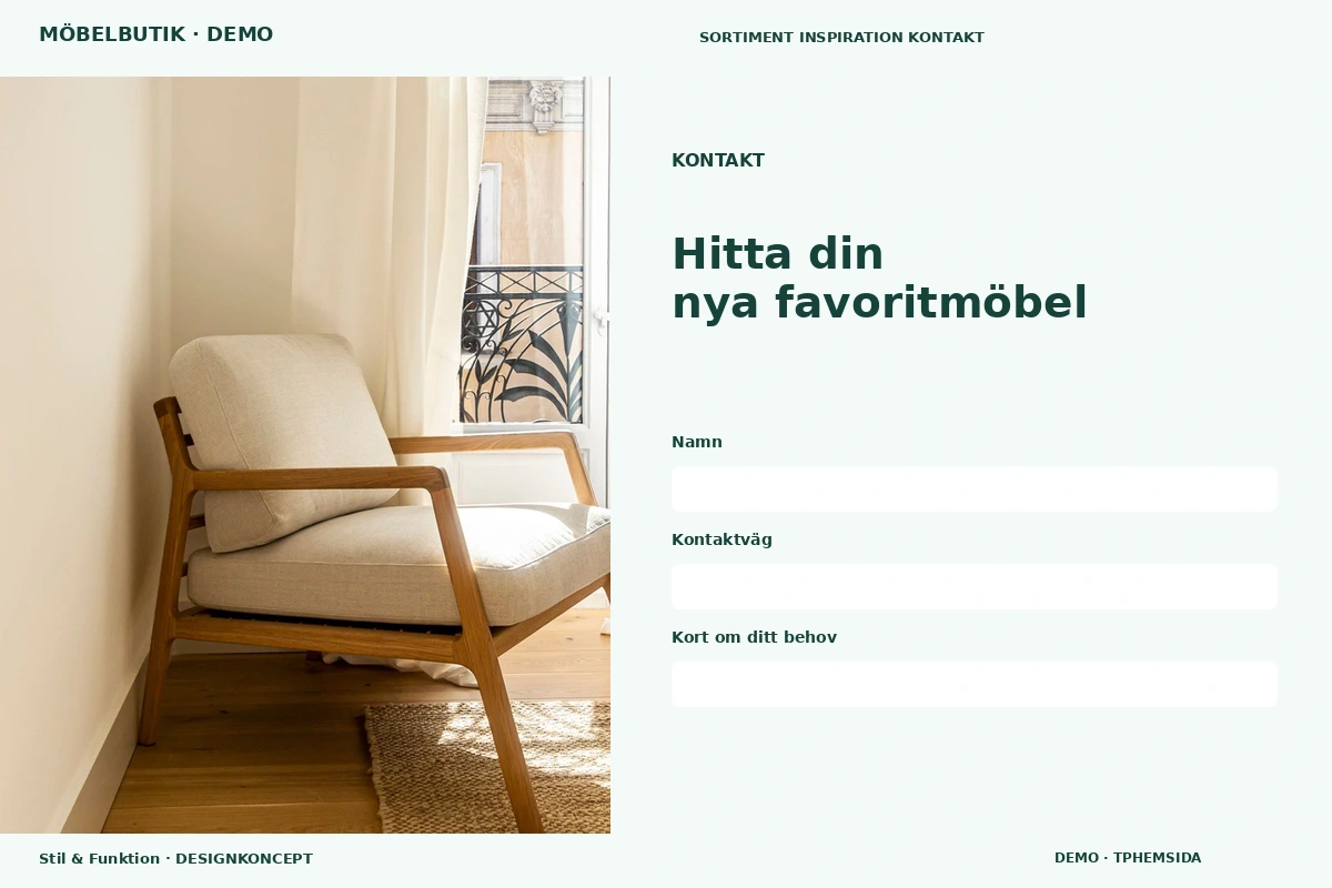 Stil & Funktion – Kontakt för möbelbutik