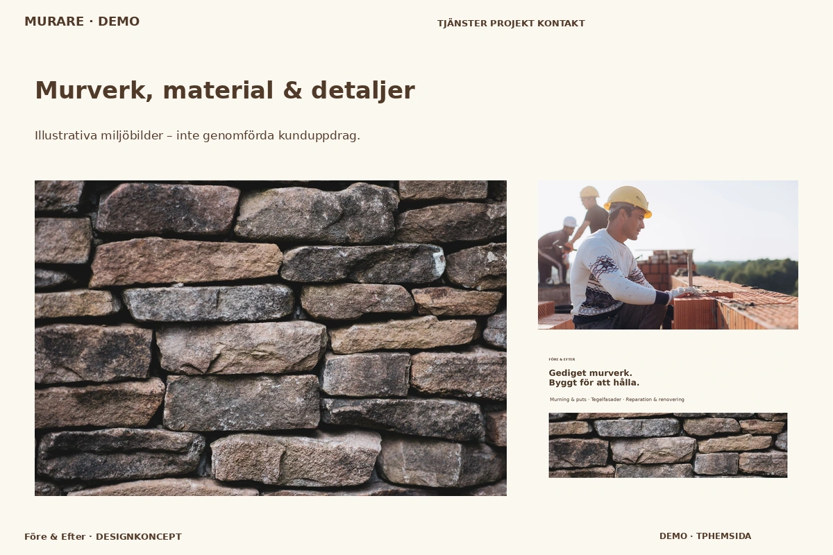 Före & Efter – Murverk, material & detaljer för murare