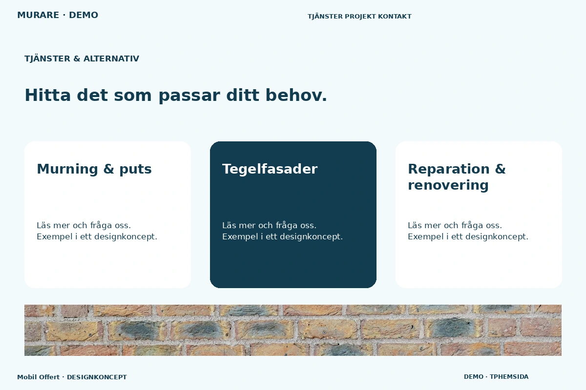 Mobil Offert – Tjänster & alternativ för murare