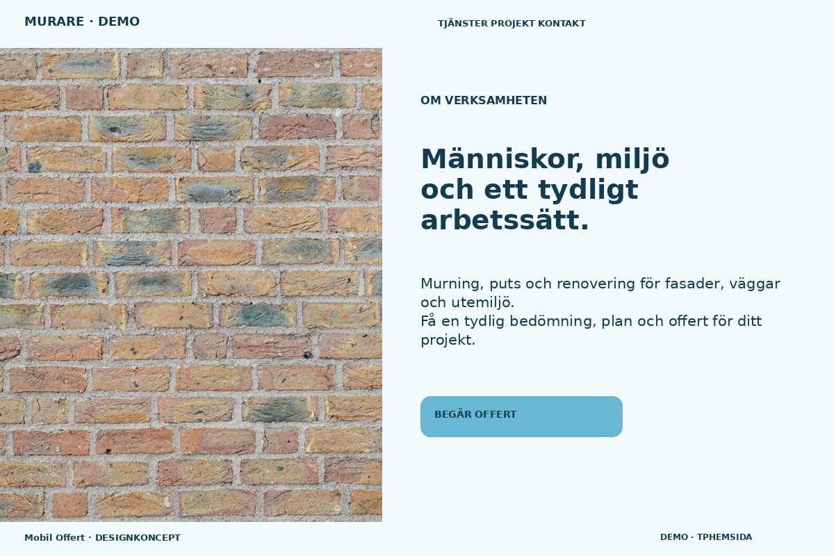 Mobil Offert – Om verksamheten för murare