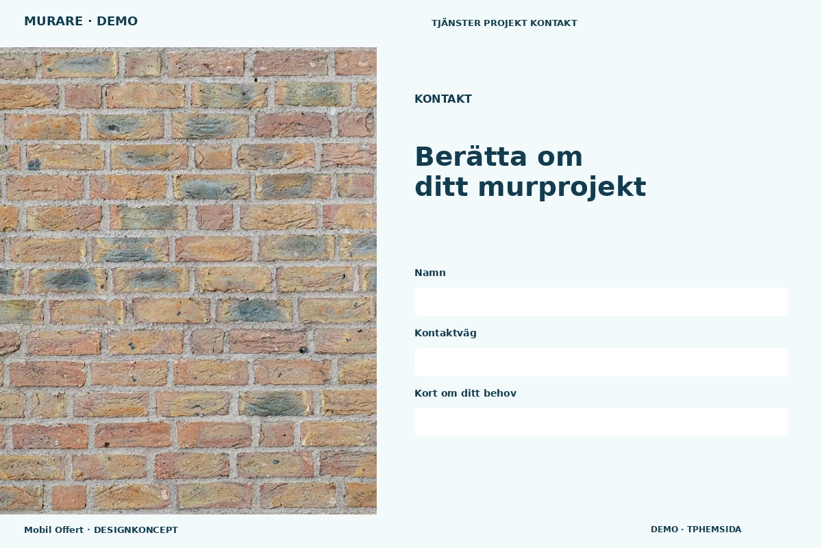 Mobil Offert – Kontakt för murare