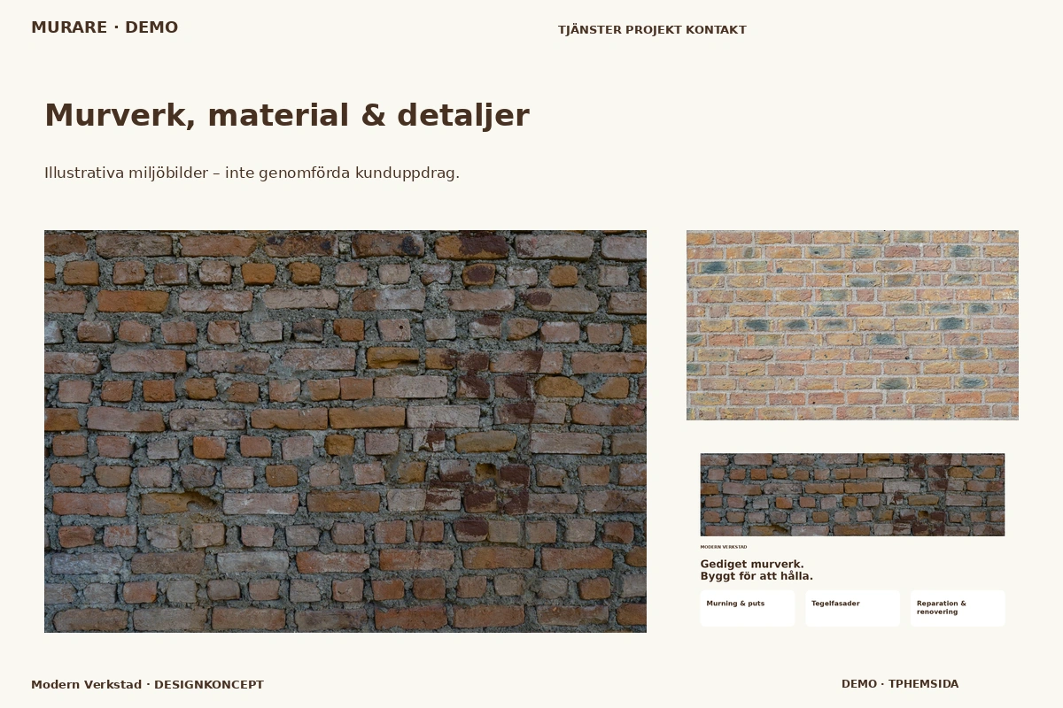 Modern Verkstad – Murverk, material & detaljer för murare