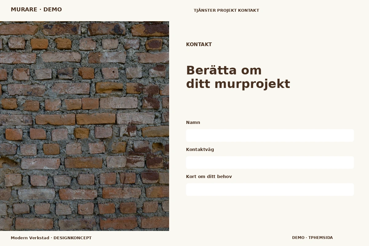 Modern Verkstad – Kontakt för murare