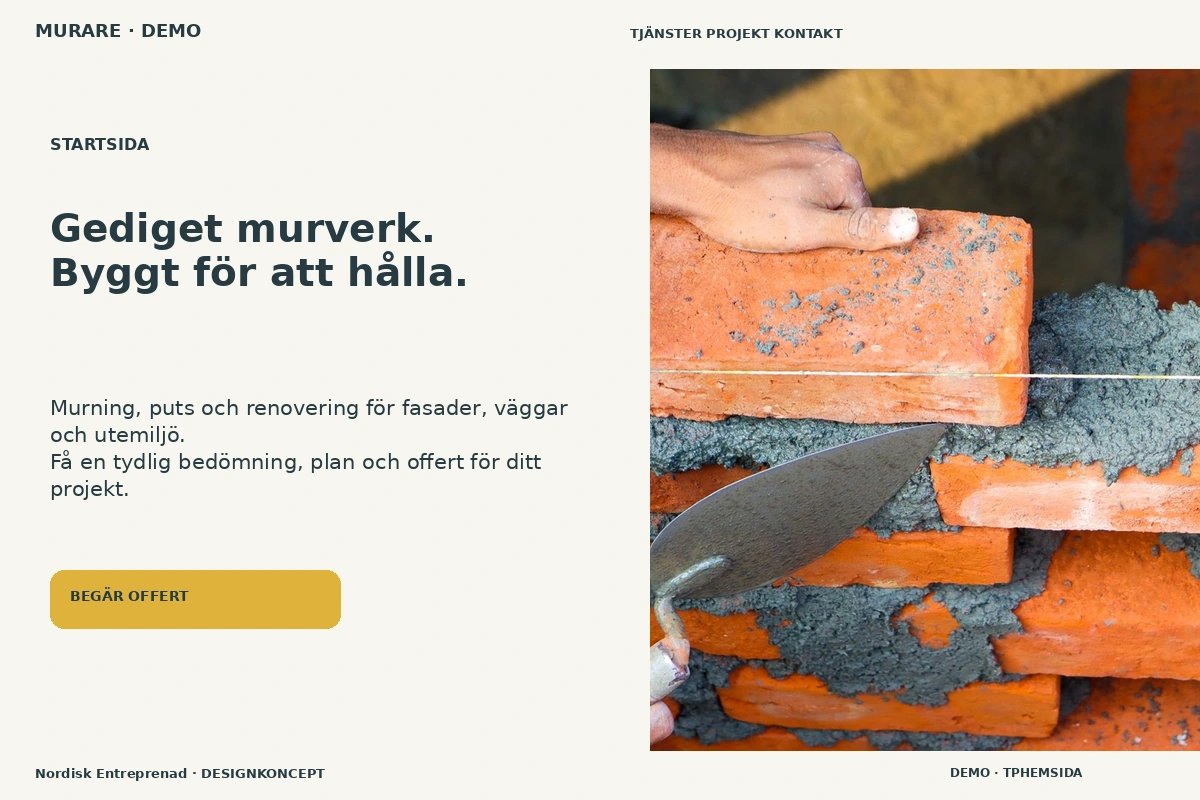 Nordisk Entreprenad – Startsida för murare