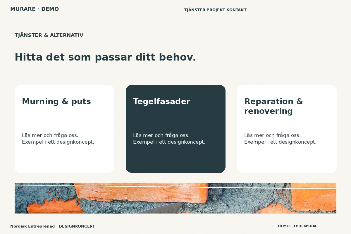 Nordisk Entreprenad – Tjänster & alternativ för murare