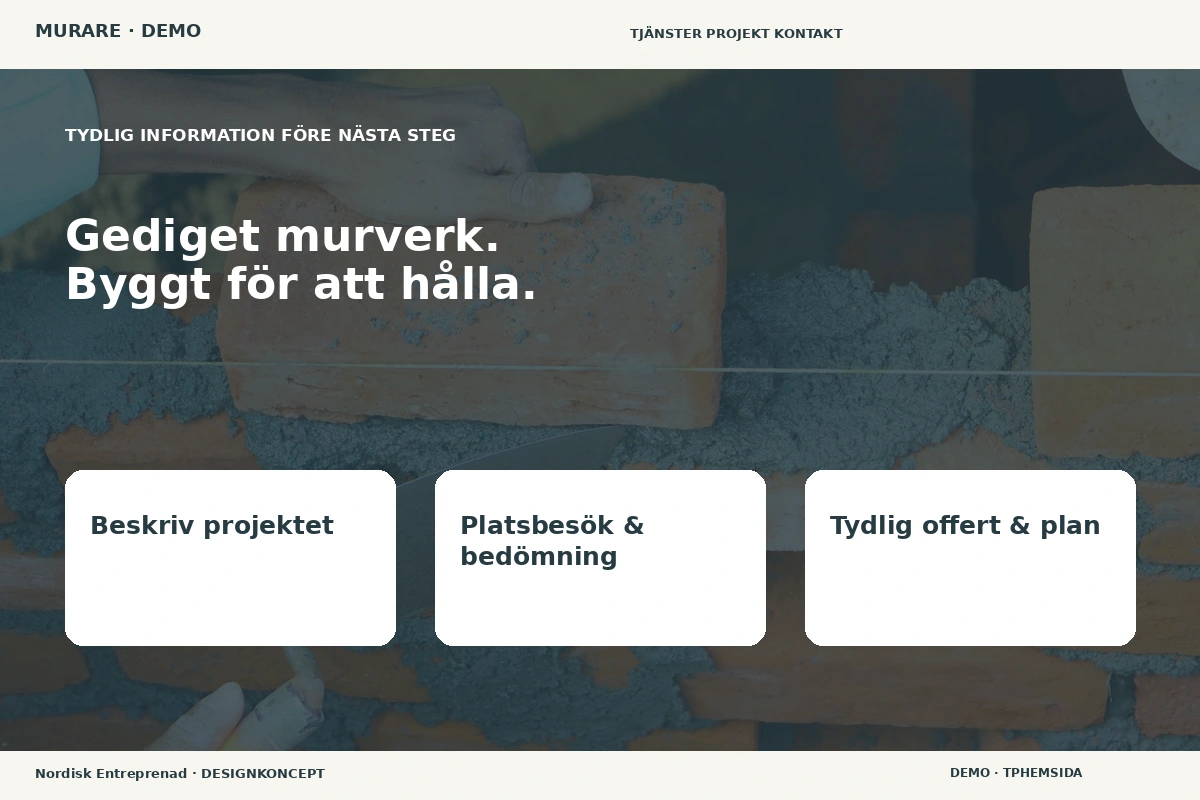 Nordisk Entreprenad – Inför ditt val för murare