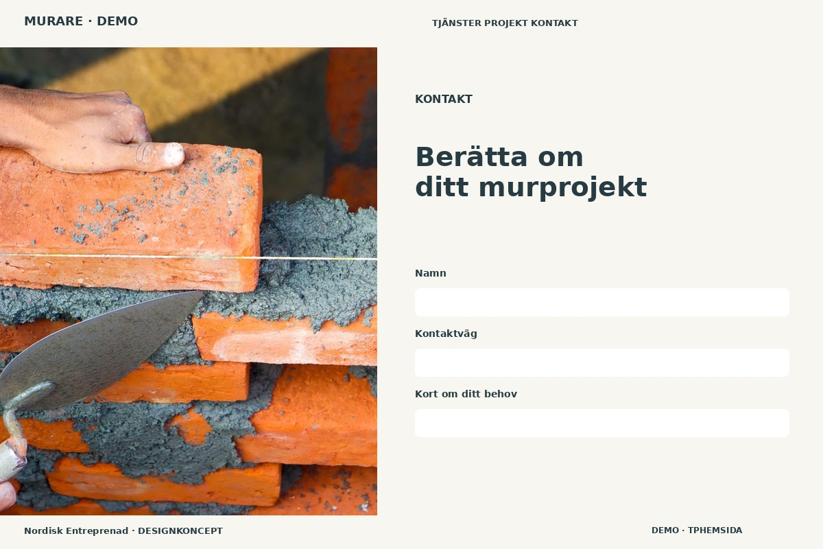 Nordisk Entreprenad – Kontakt för murare