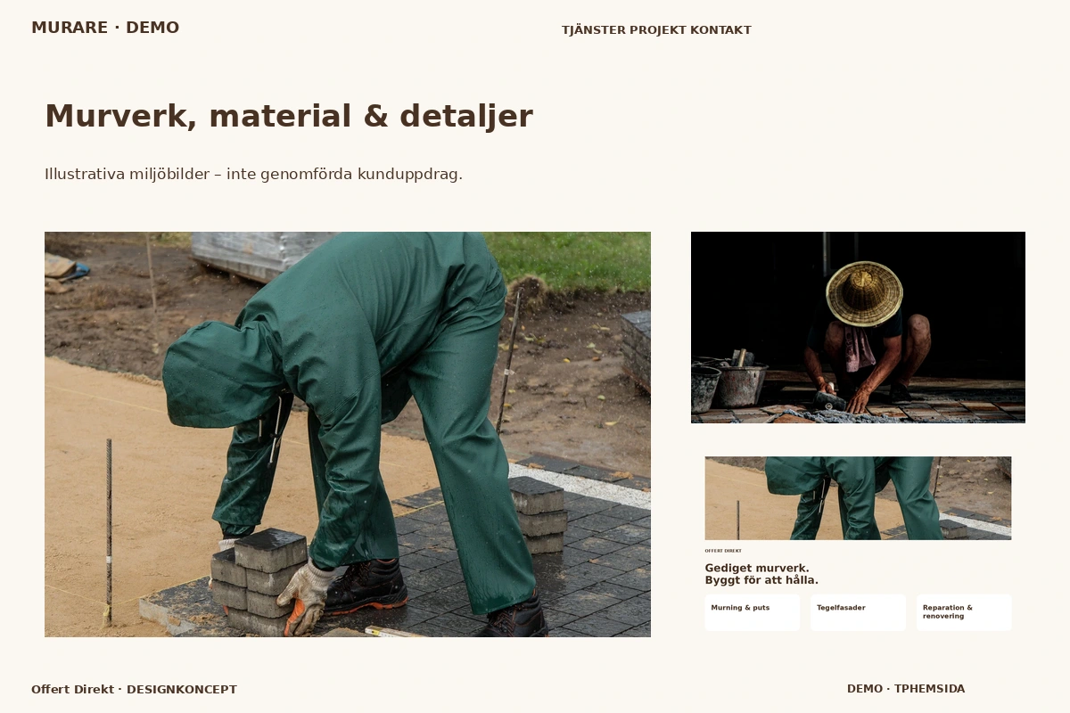 Offert Direkt – Murverk, material & detaljer för murare