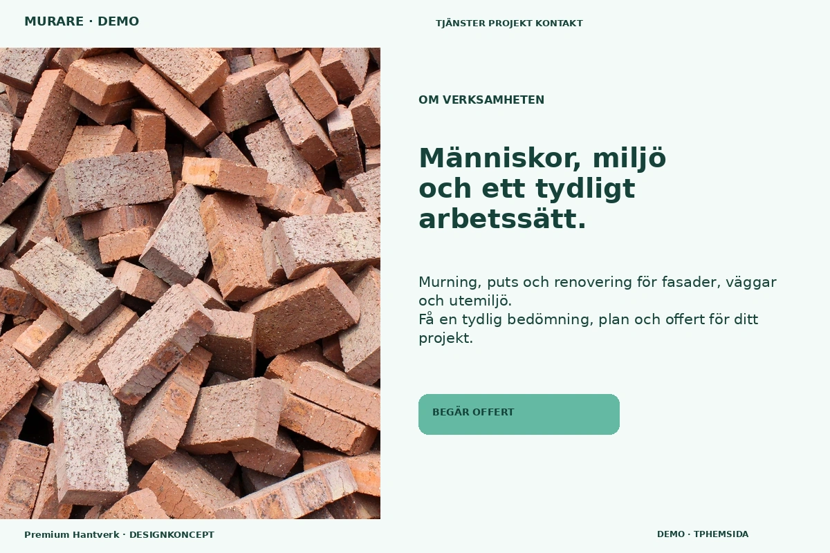 Premium Hantverk – Om verksamheten för murare