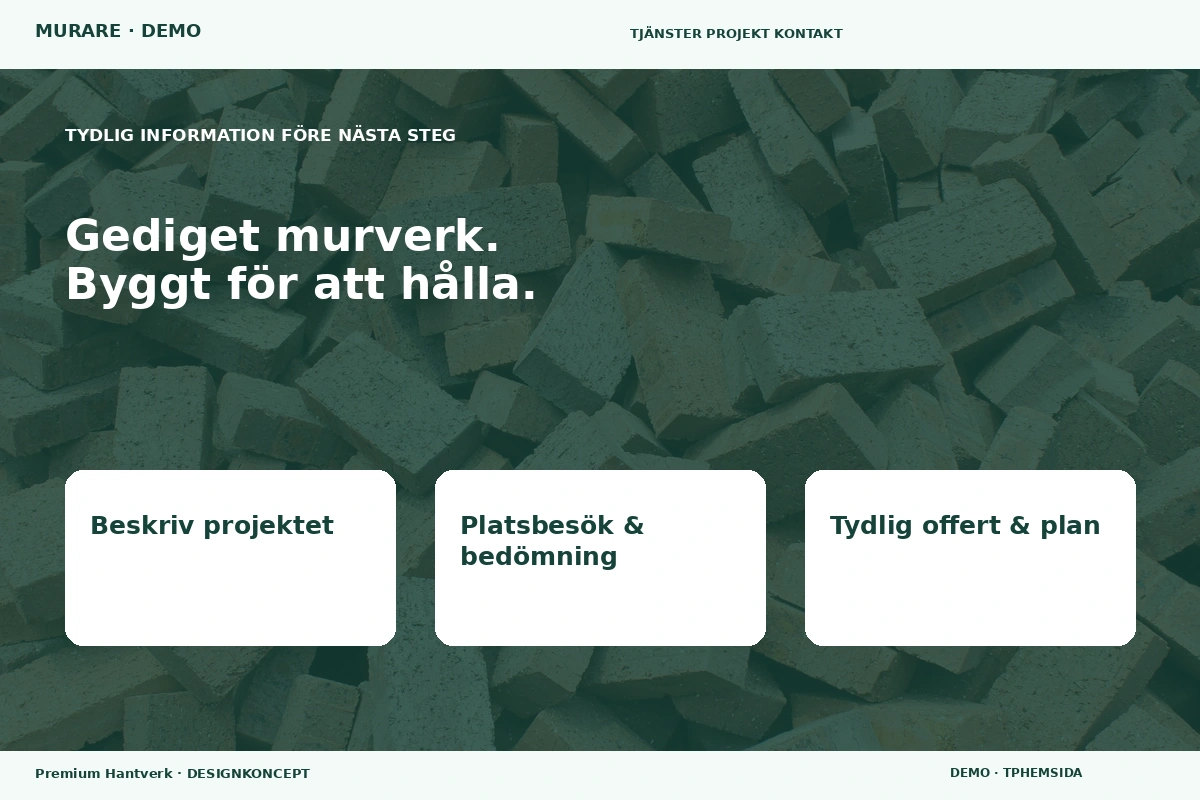 Premium Hantverk – Inför ditt val för murare