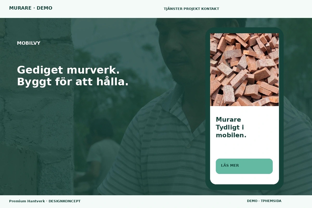 Premium Hantverk – Mobilvy för murare