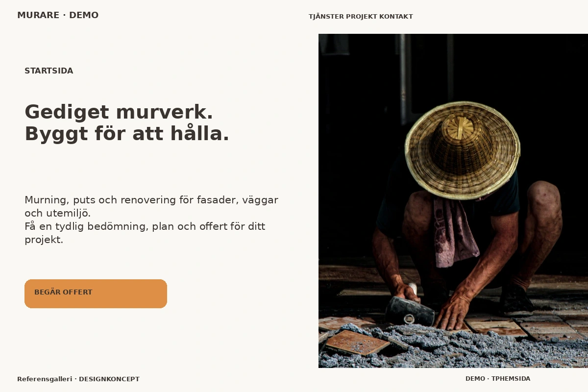 Referensgalleri – Startsida för murare