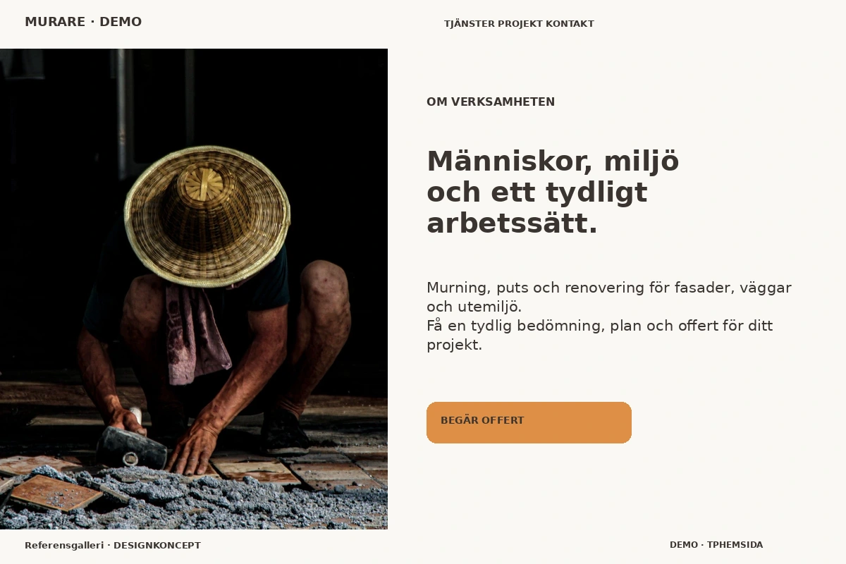 Referensgalleri – Om verksamheten för murare
