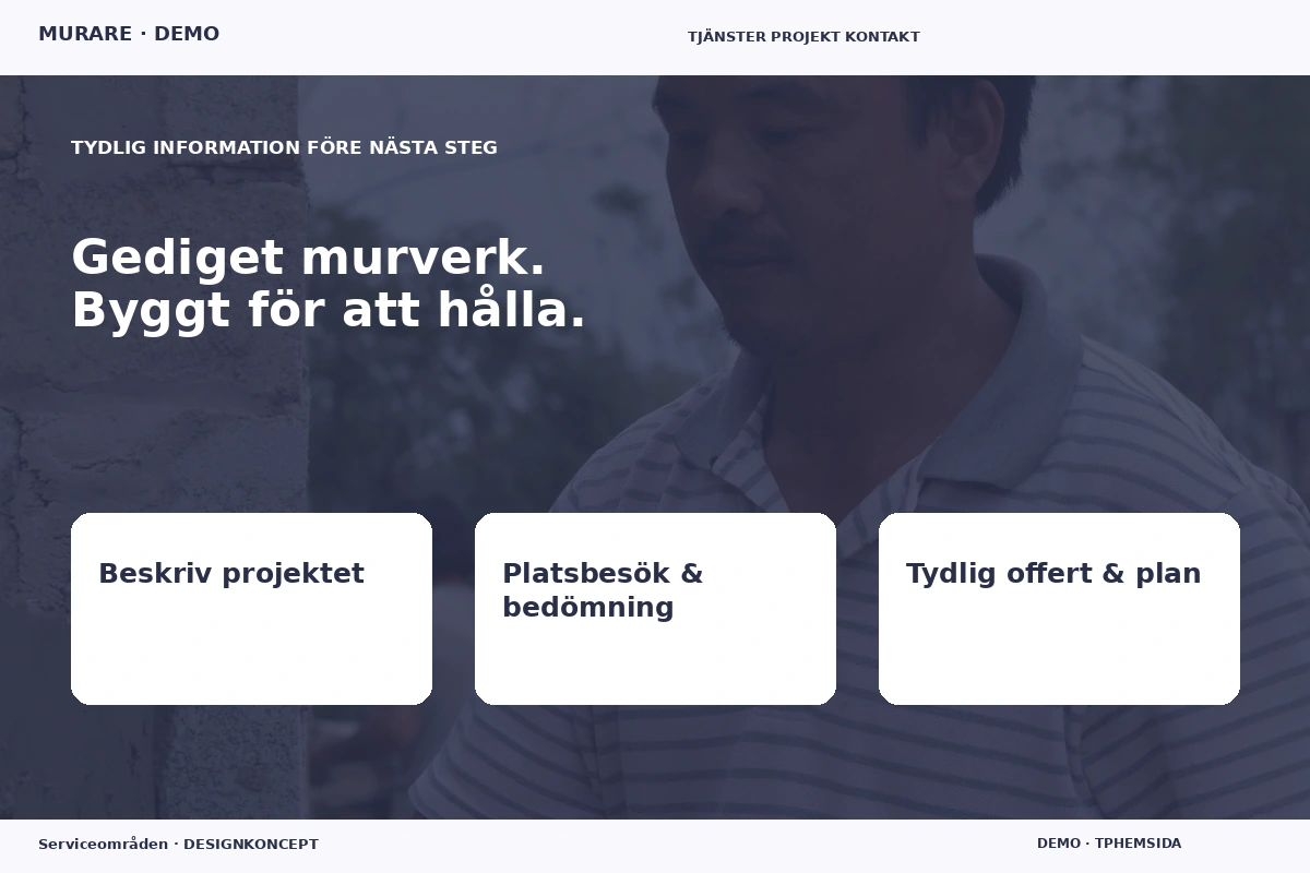 Serviceområden – Inför ditt val för murare