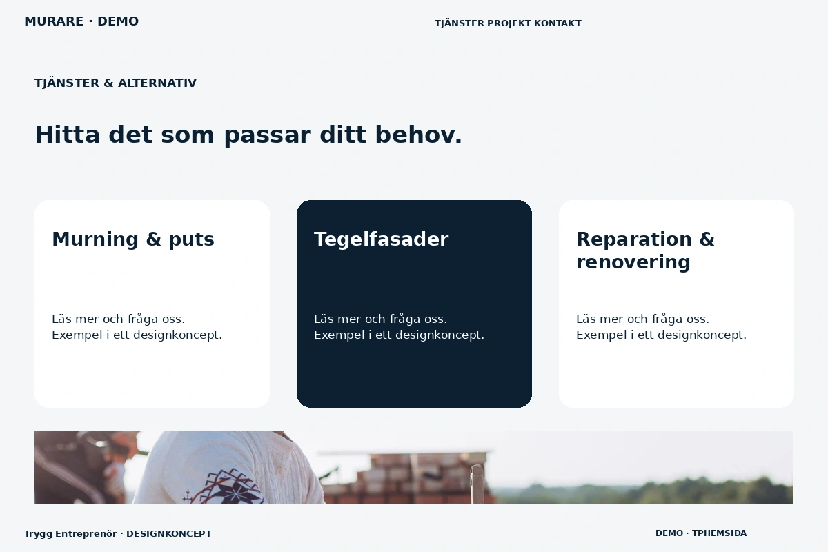 Trygg Entreprenör – Tjänster & alternativ för murare