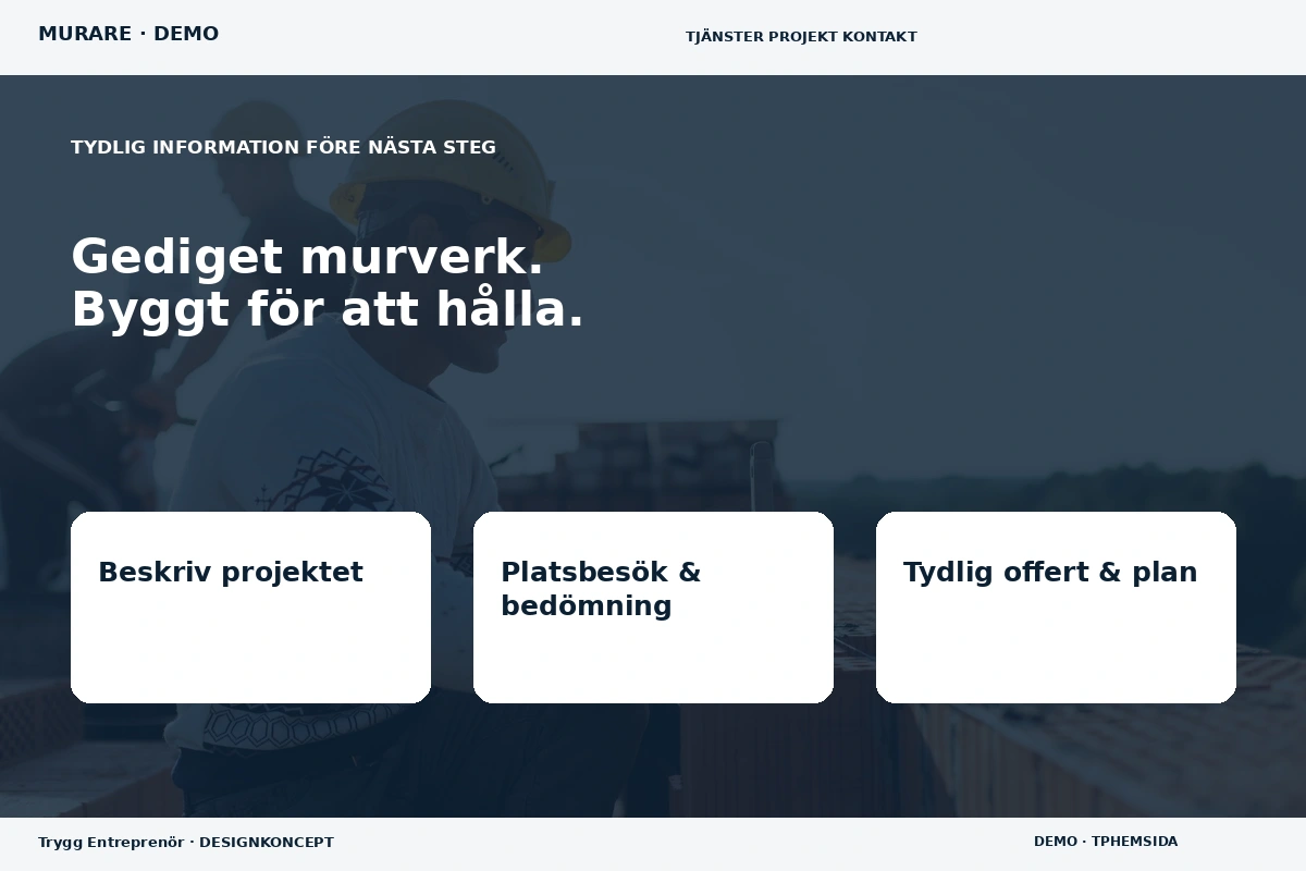 Trygg Entreprenör – Inför ditt val för murare