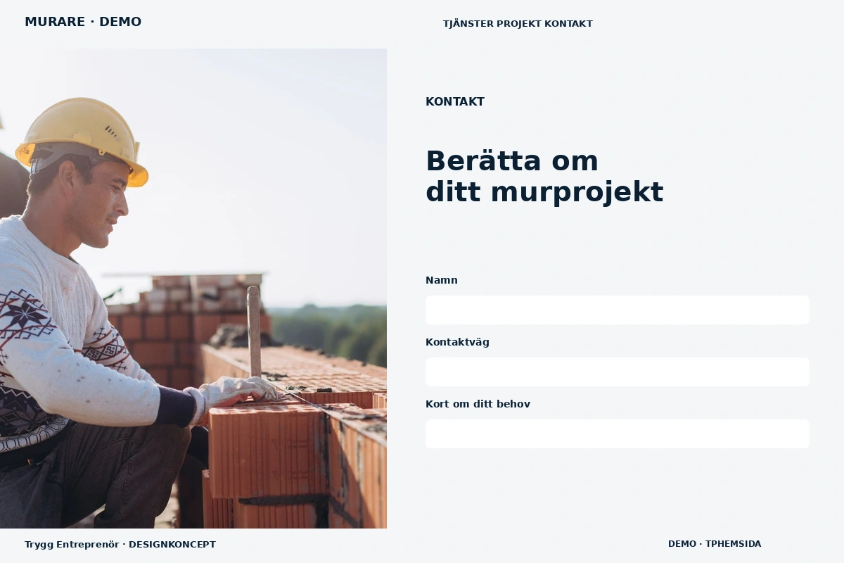 Trygg Entreprenör – Kontakt för murare