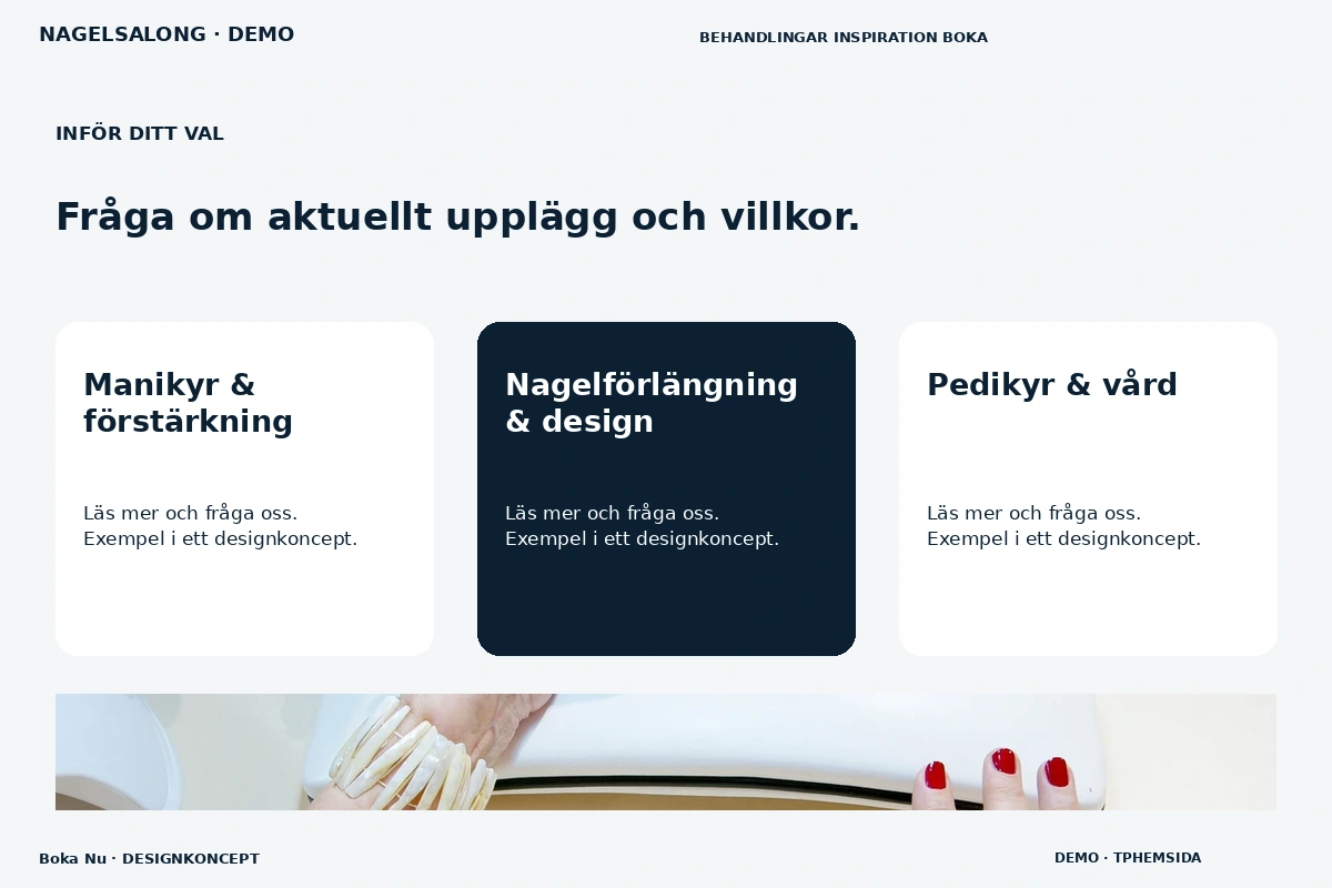 Boka Nu – Alternativ & villkor för nagelsalong