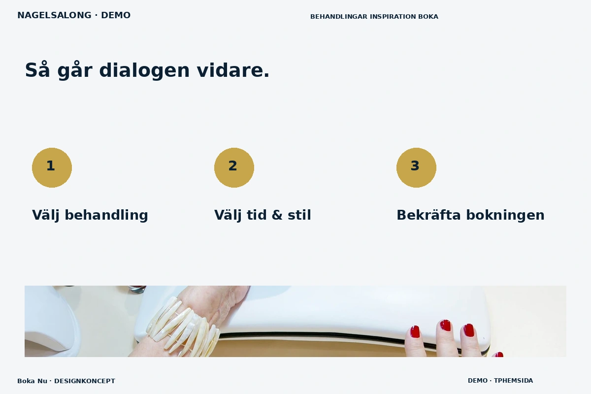 Boka Nu – Så fungerar dialogen för nagelsalong