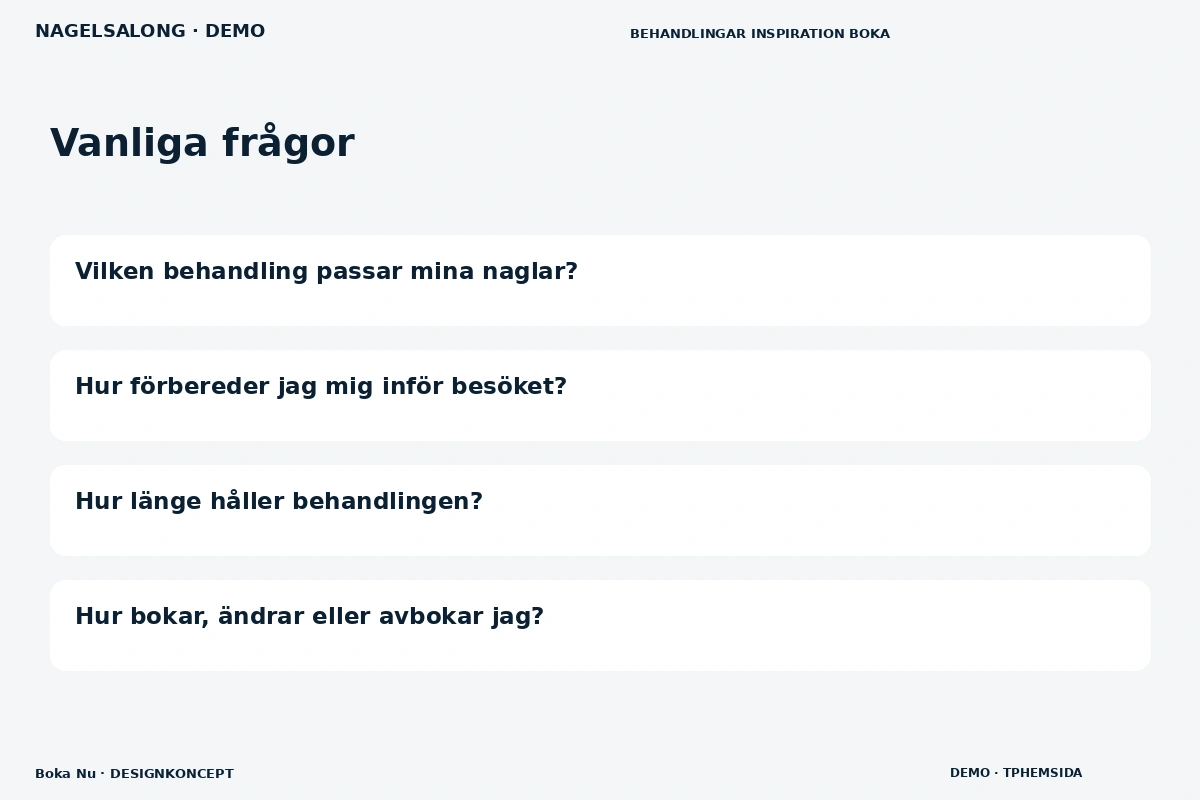 Boka Nu – Vanliga frågor för nagelsalong