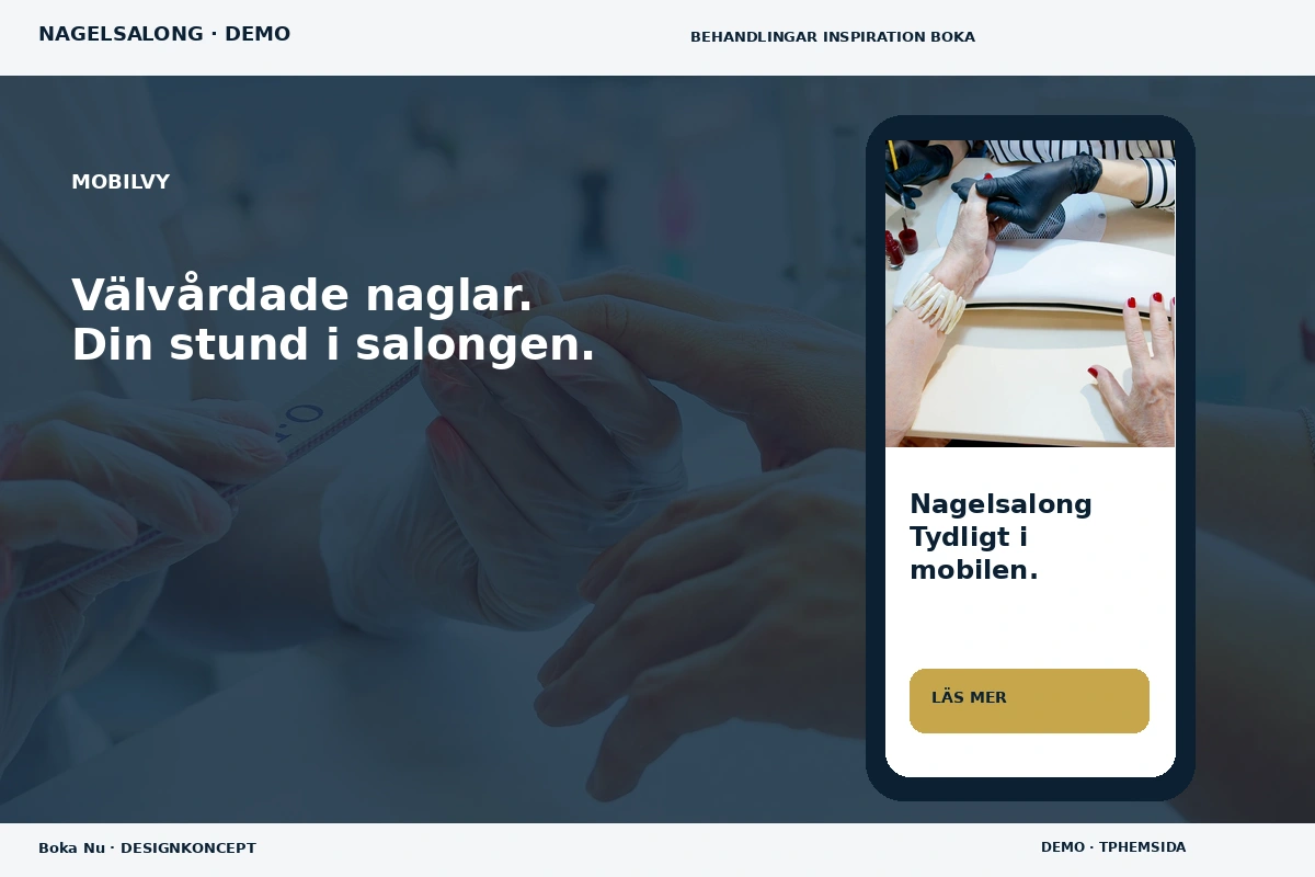 Boka Nu – Mobilvy för nagelsalong