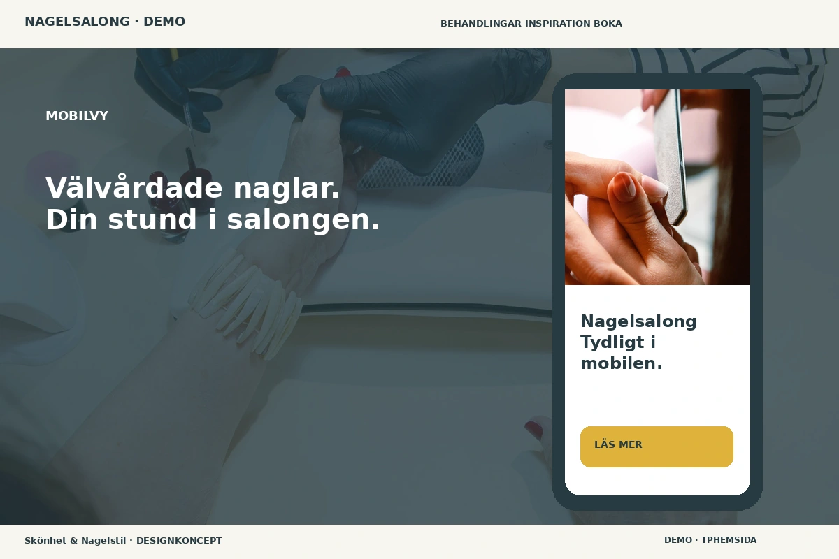Skönhet & Nagelstil – Mobilvy för nagelsalong