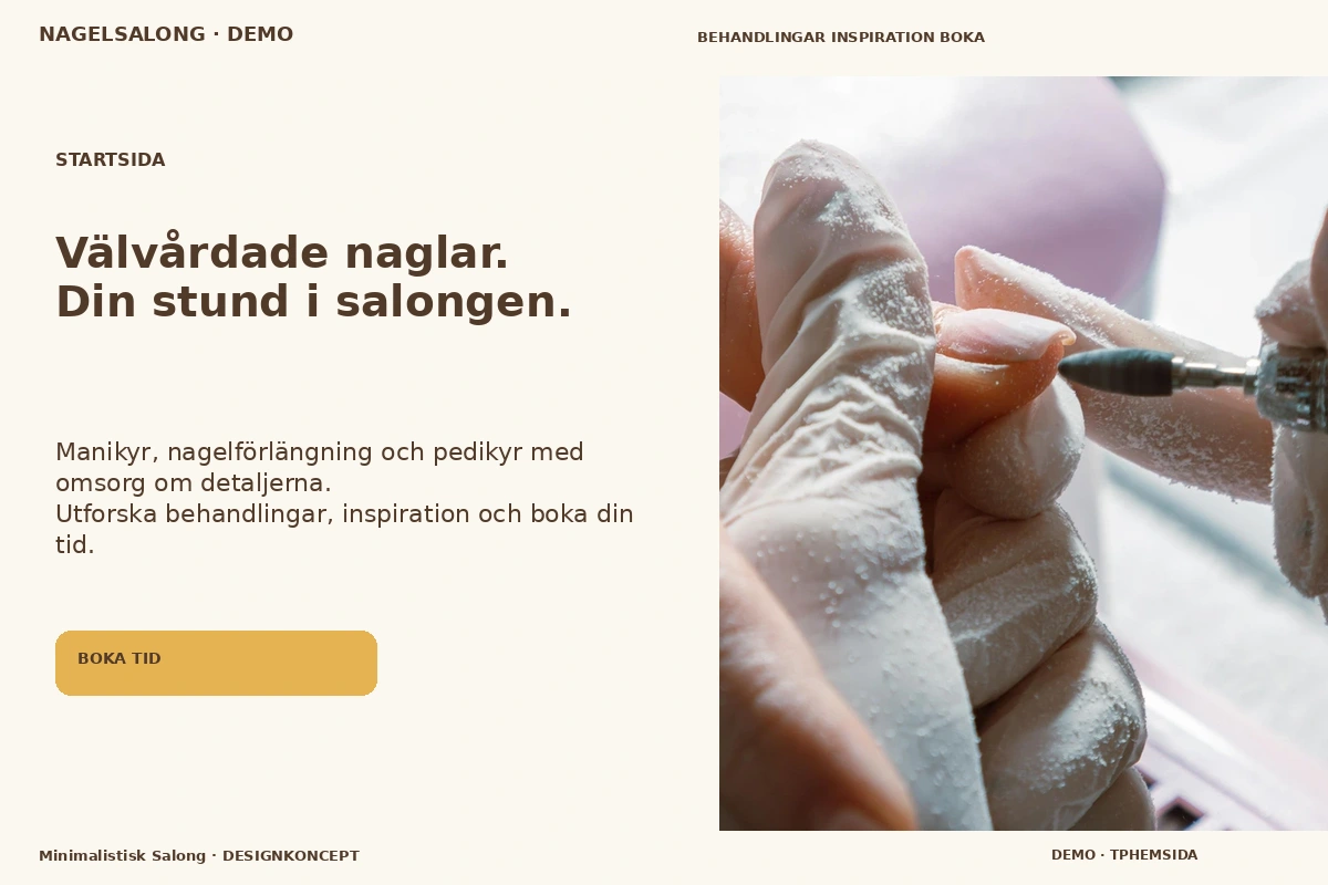 Minimalistisk Salong – Startsida för nagelsalong