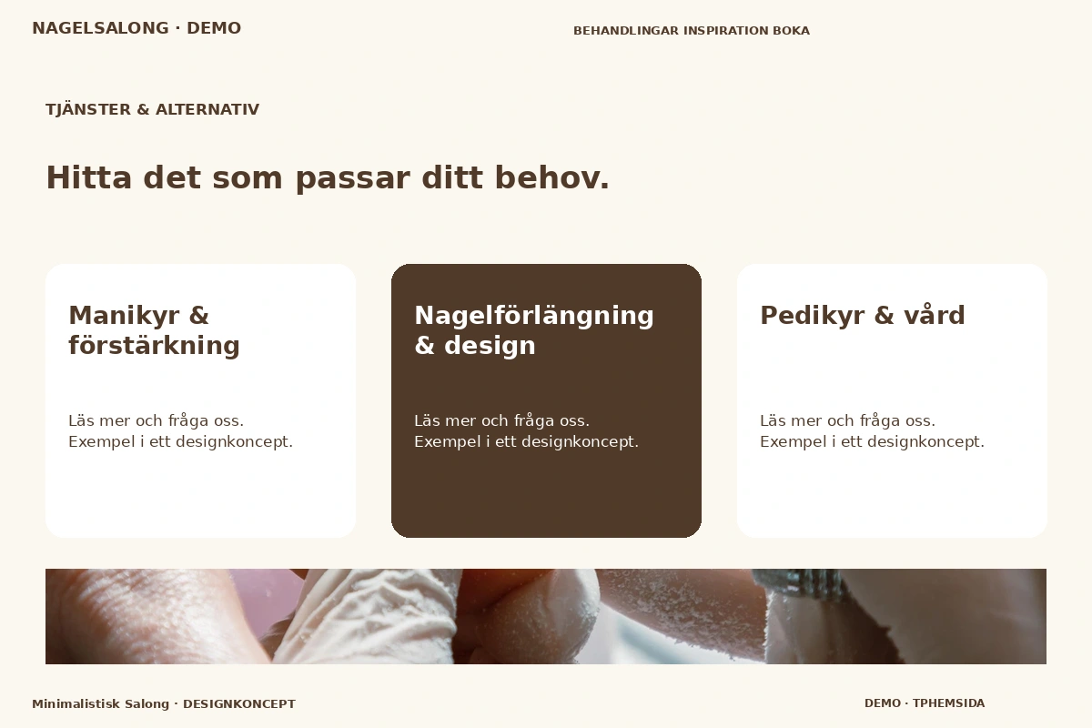 Minimalistisk Salong – Tjänster & alternativ för nagelsalong