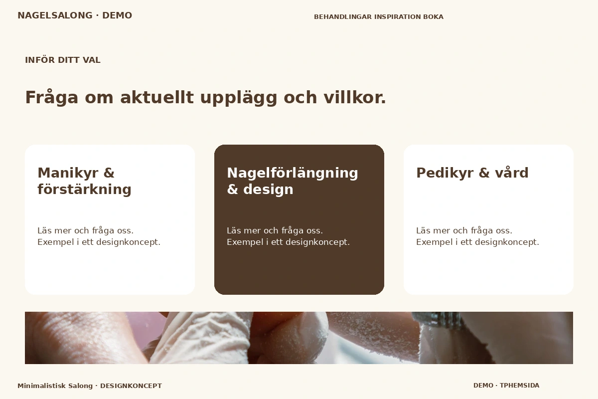 Minimalistisk Salong – Alternativ & villkor för nagelsalong