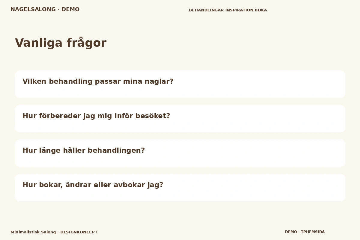 Minimalistisk Salong – Vanliga frågor för nagelsalong