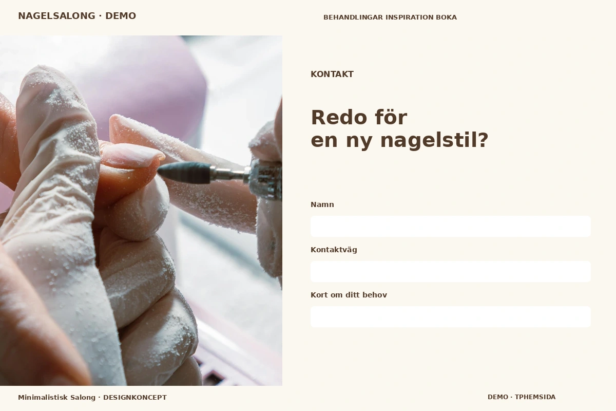 Minimalistisk Salong – Kontakt för nagelsalong