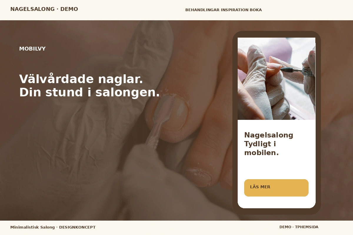 Minimalistisk Salong – Mobilvy för nagelsalong