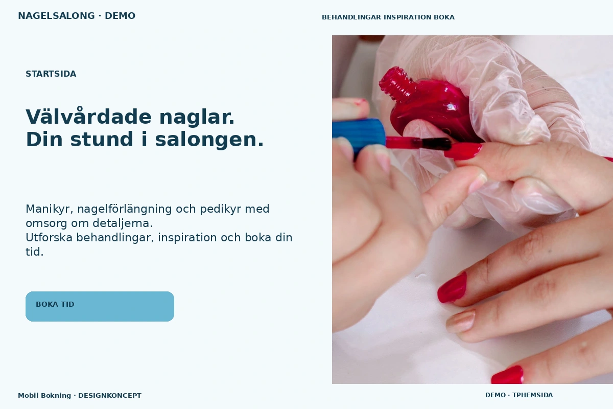 Mobil Bokning – Startsida för nagelsalong