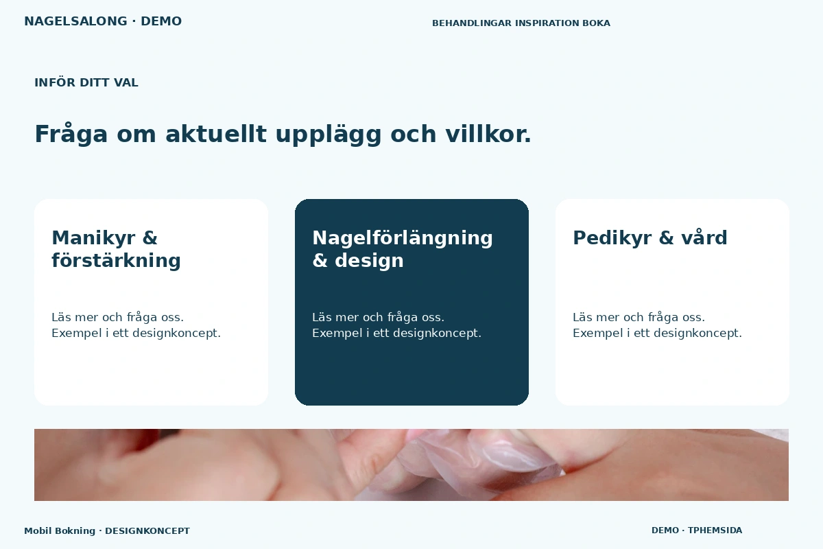 Mobil Bokning – Alternativ & villkor för nagelsalong