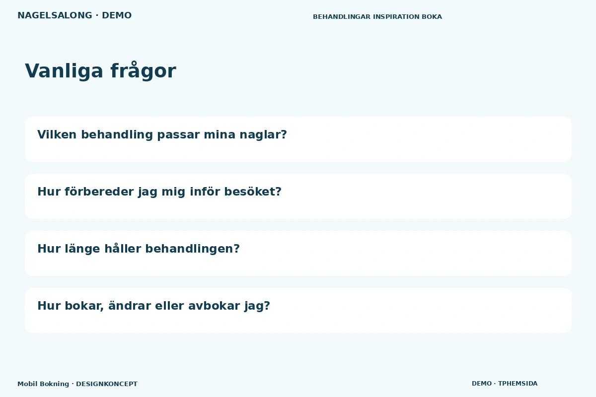 Mobil Bokning – Vanliga frågor för nagelsalong