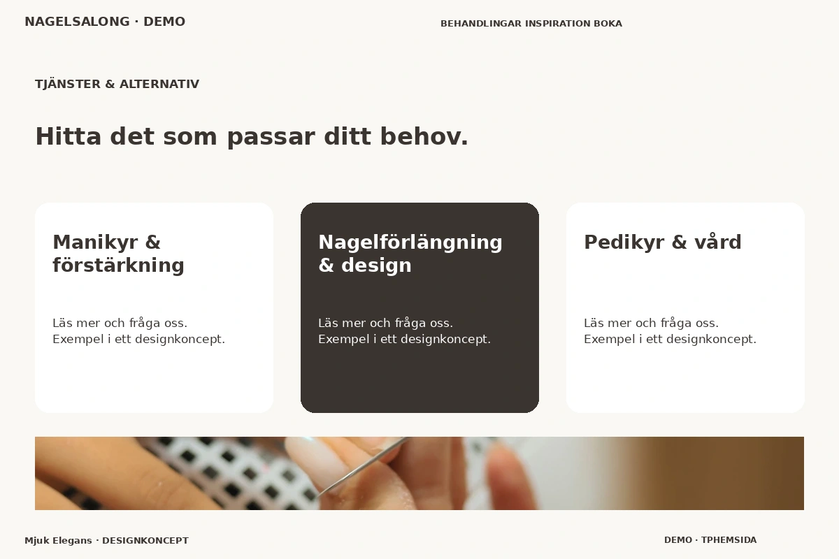 Mjuk Elegans – Tjänster & alternativ för nagelsalong