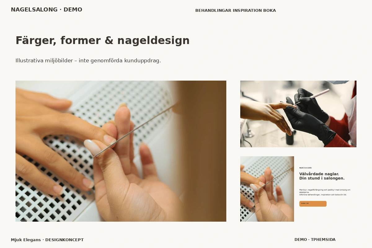 Mjuk Elegans – Färger, former & nageldesign för nagelsalong