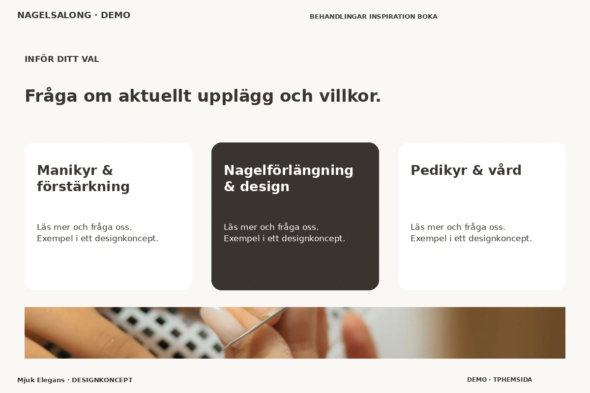 Mjuk Elegans – Alternativ & villkor för nagelsalong