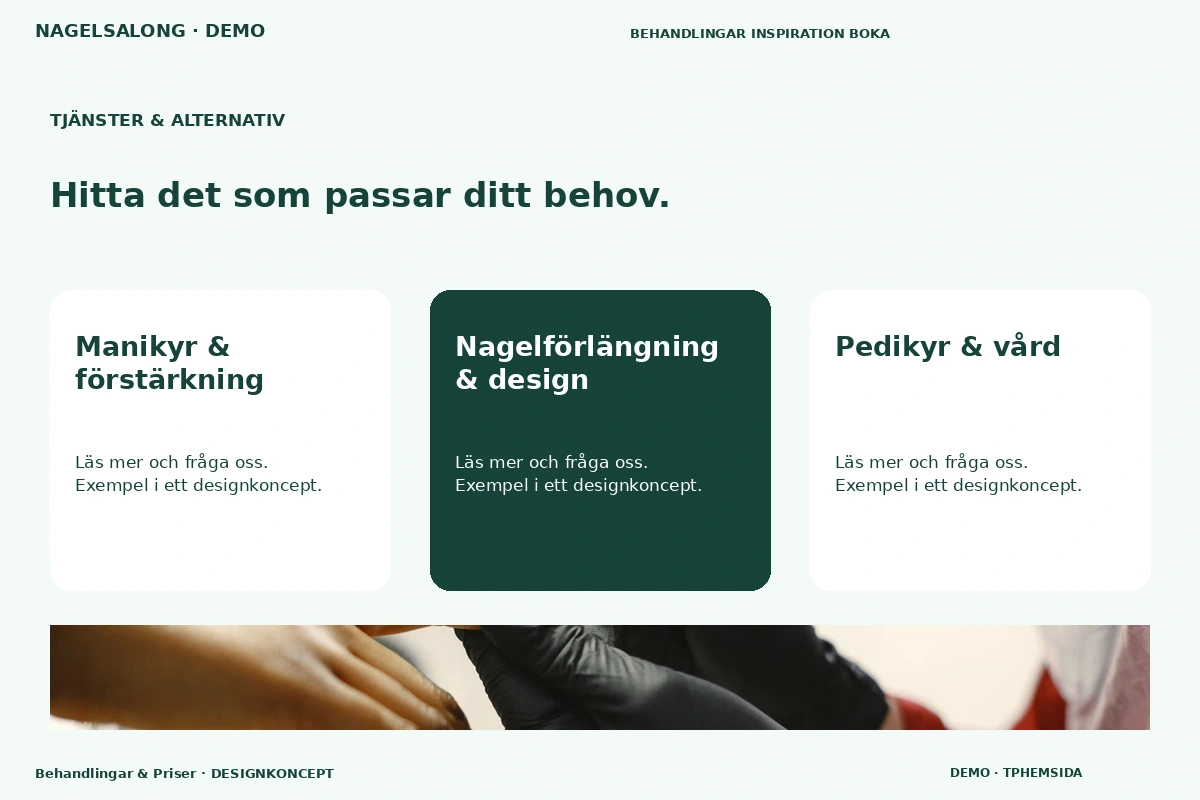 Behandlingar & Priser – Tjänster & alternativ för nagelsalong