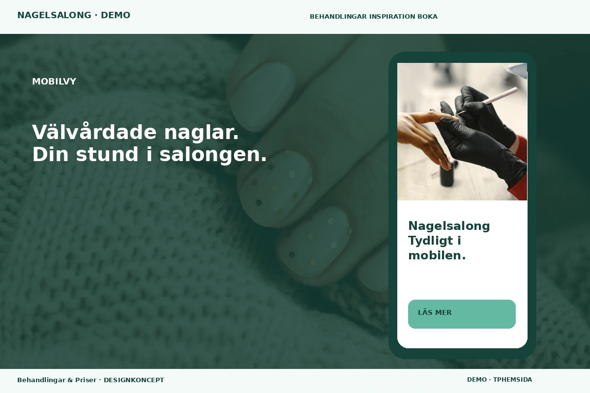 Behandlingar & Priser – Mobilvy för nagelsalong