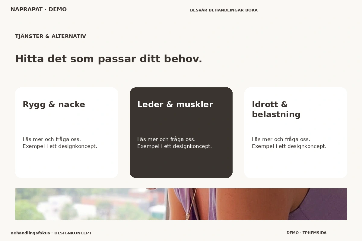 Behandlingsfokus – Tjänster & alternativ för naprapat