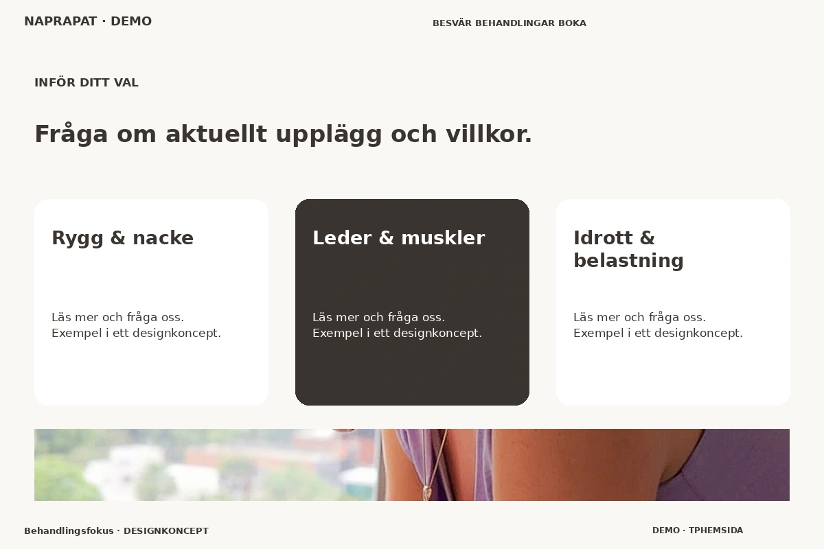 Behandlingsfokus – Alternativ & villkor för naprapat