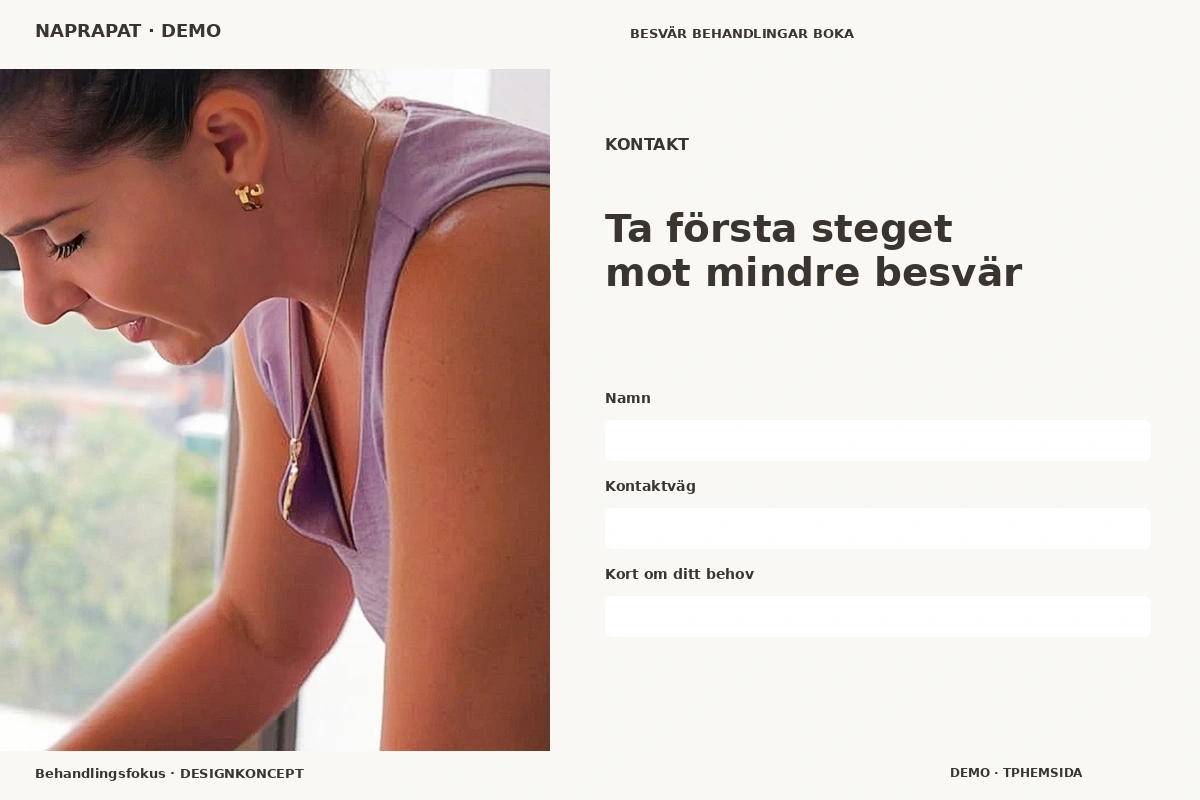 Behandlingsfokus – Kontakt för naprapat