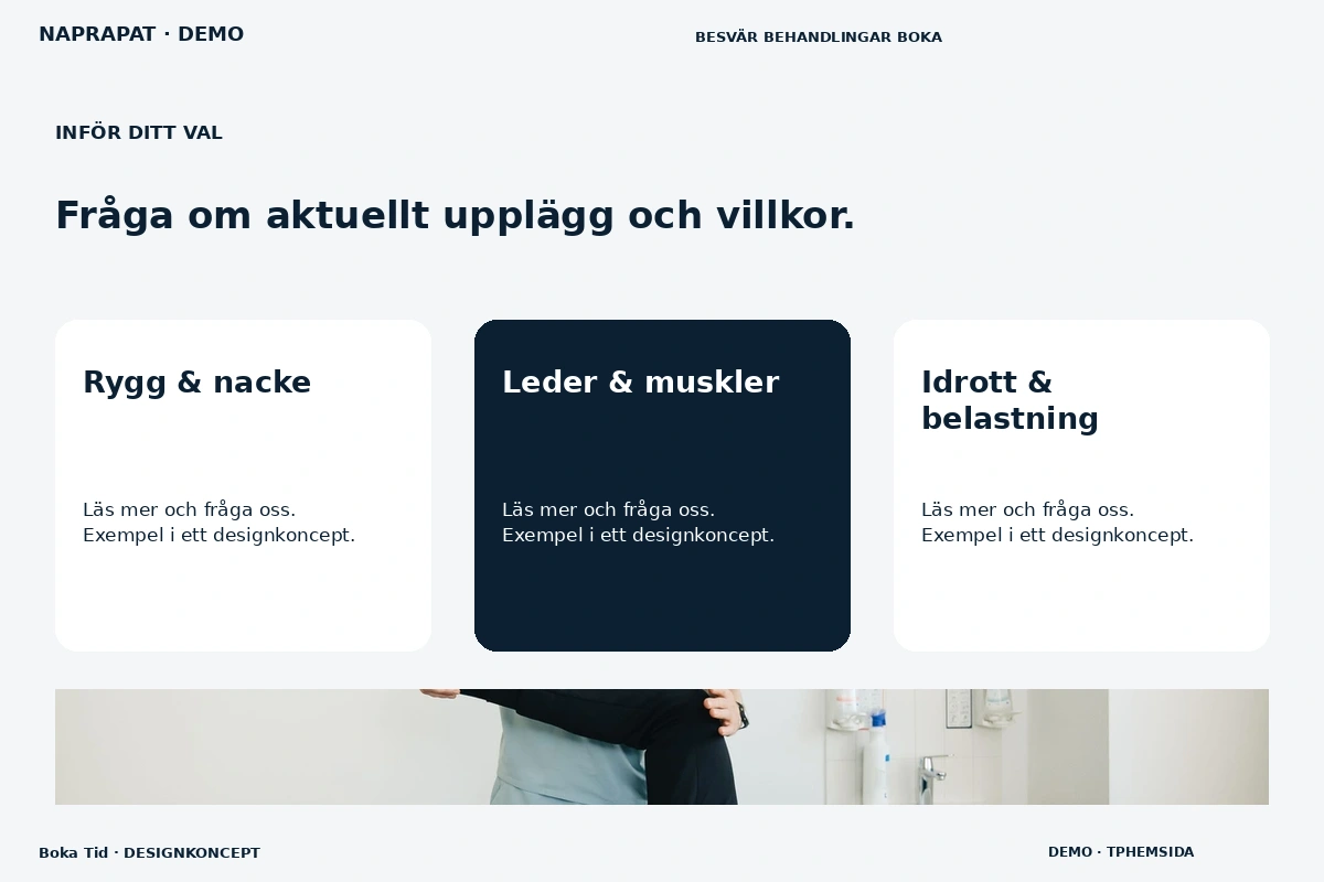 Boka Tid – Alternativ & villkor för naprapat